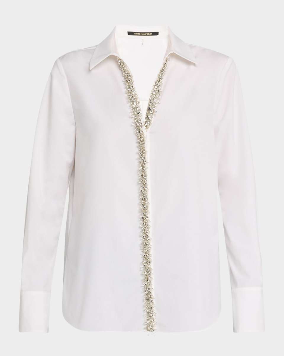 Gabbay Embellished Button-Down Blous